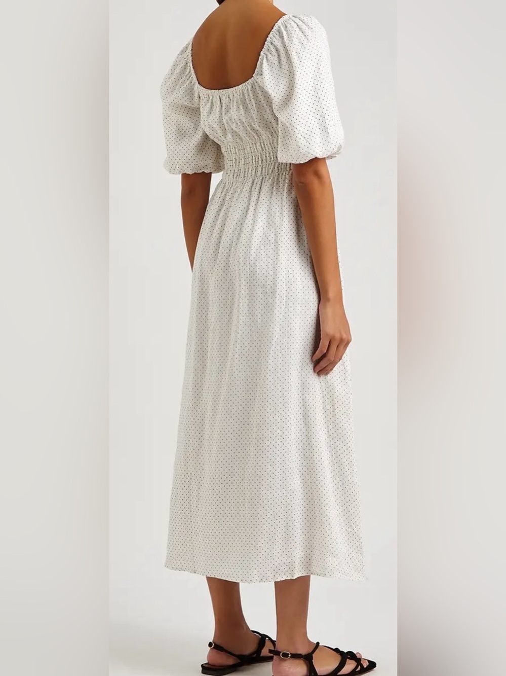 FAITHFULL THE BRAND
Maurelle Polka-Dot Print Linen Midi Dress size medium - Picture 3 of 10